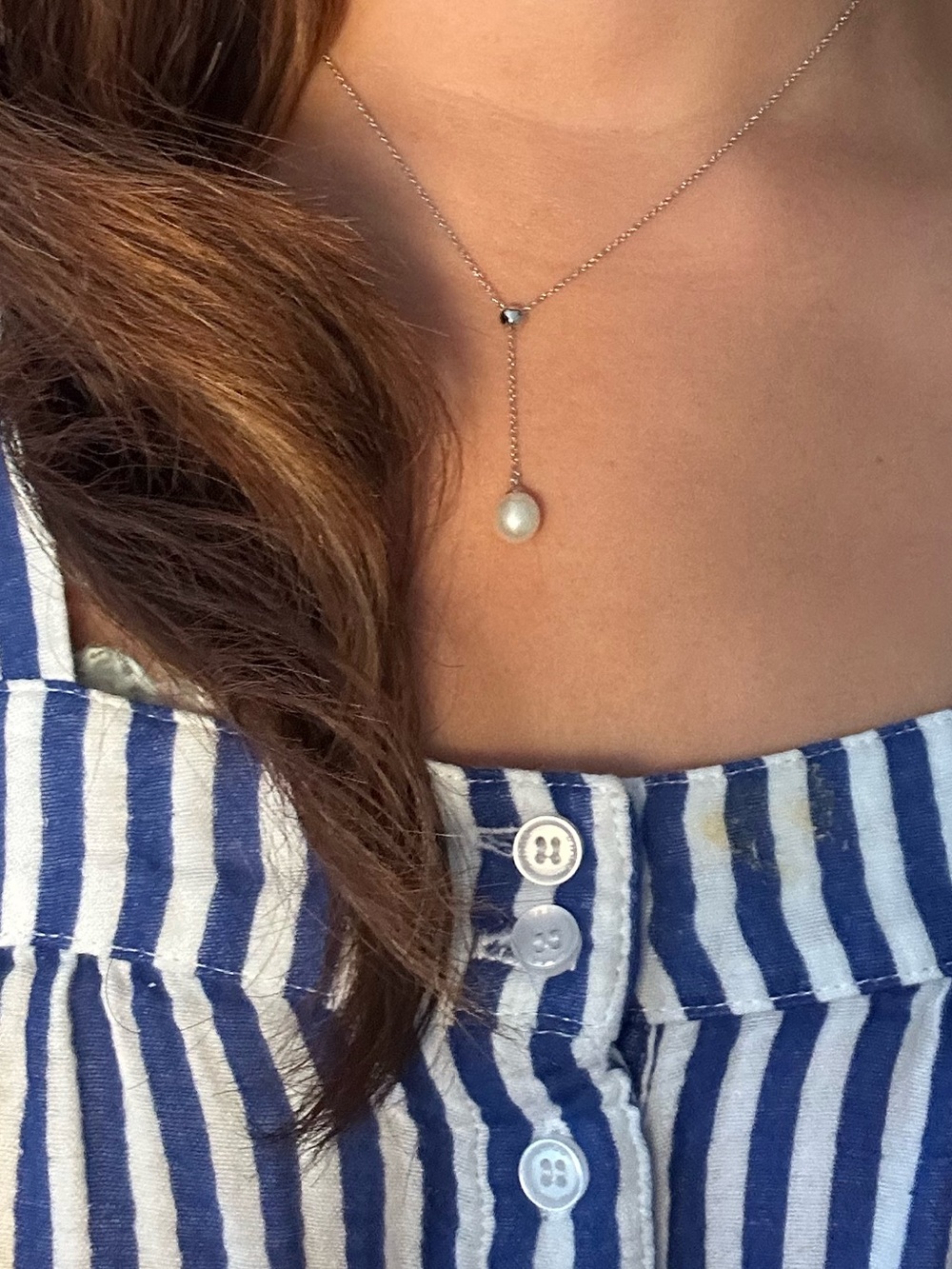 Tiffany & Co. Sterling Silver Single Pearl Pendant with Blue Pouch - Picture 7 of 8